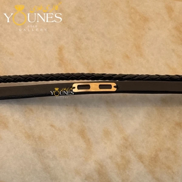 دستبند طلا چرم مردانه L151